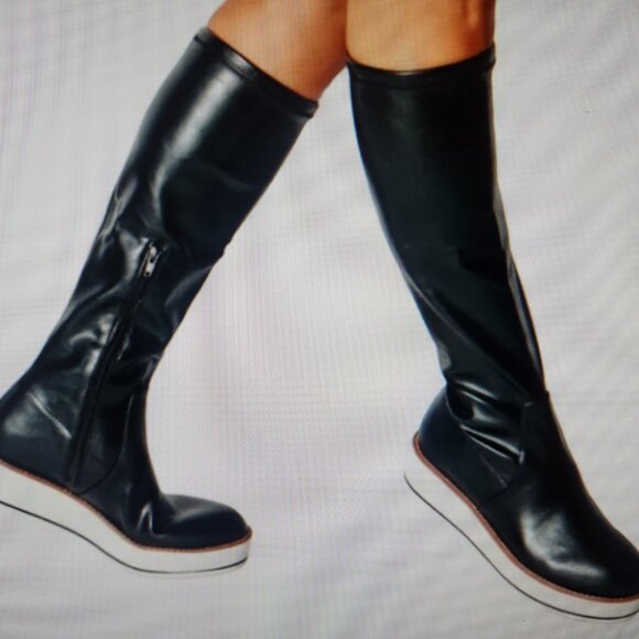 SILENT D Nadia Sporty Wedge Tall Black Boot Size: Various NIB - Picture 1 of 12